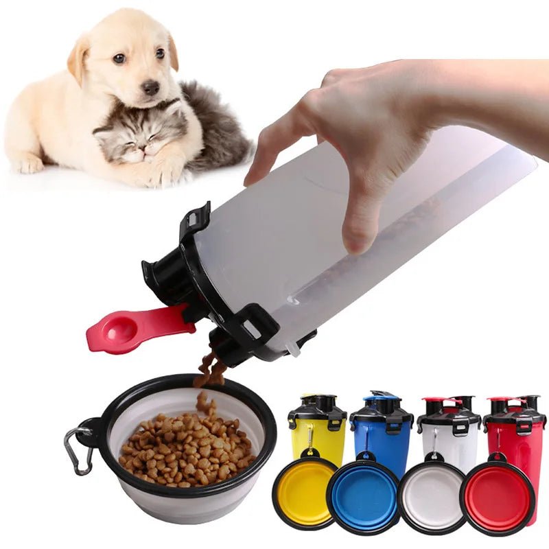 2 - in - 1 Hond Drinkfles en Voerbak – Reisbeker - Duke & Scoop