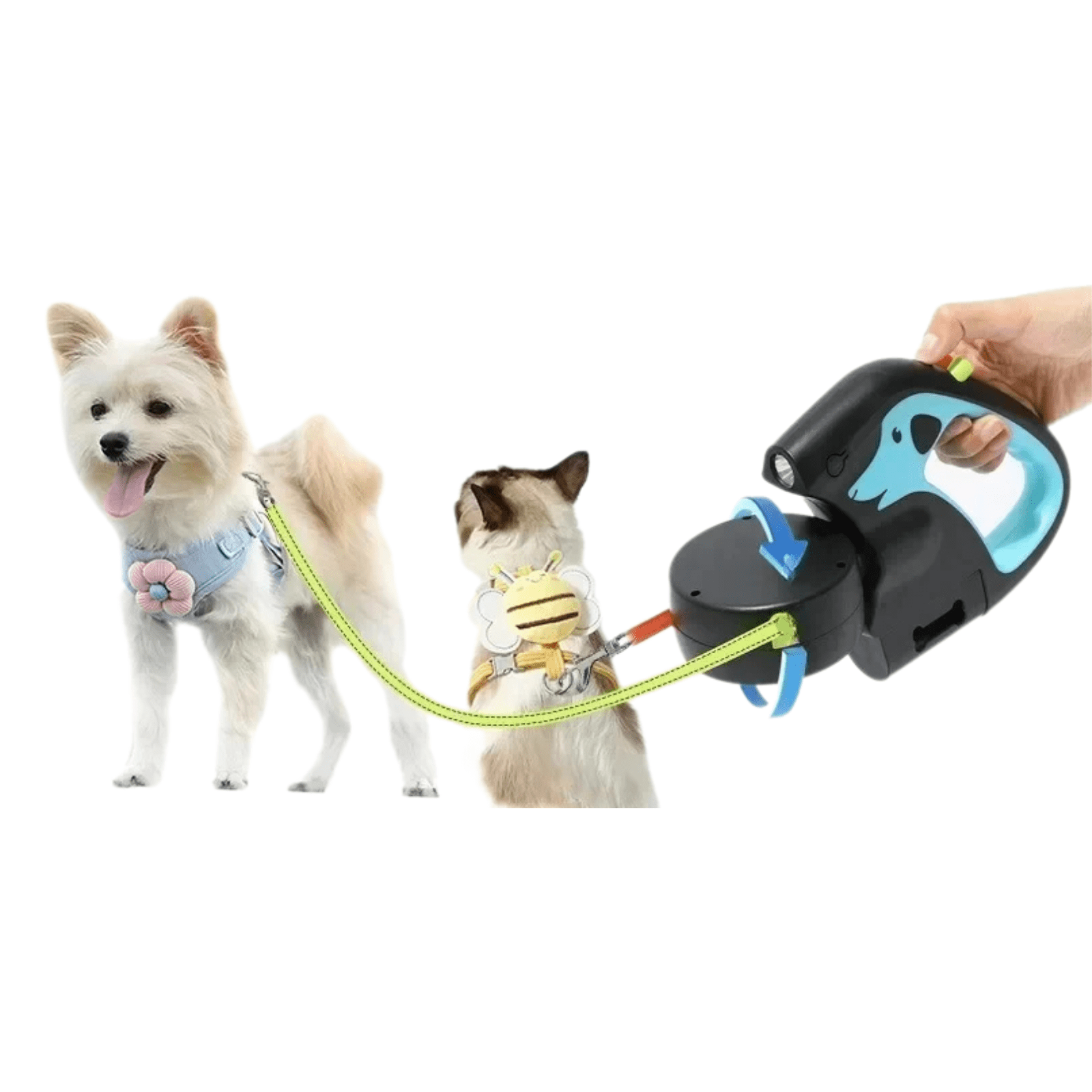 3 - in - 1 Duo Riem met Zaklamp - Duke & Scoop