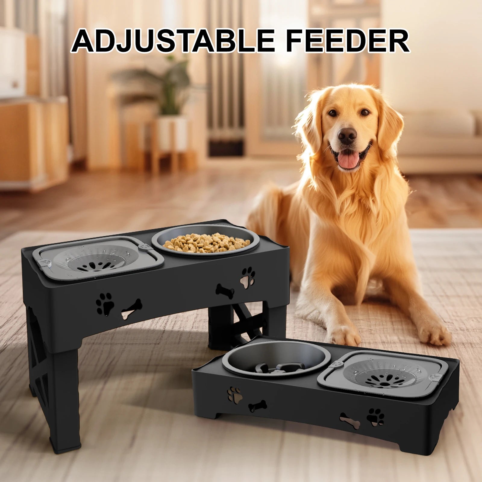 3 - in - 1 Verhoogde Voerbak – Dubbele Slowfeeders - Duke & Scoop