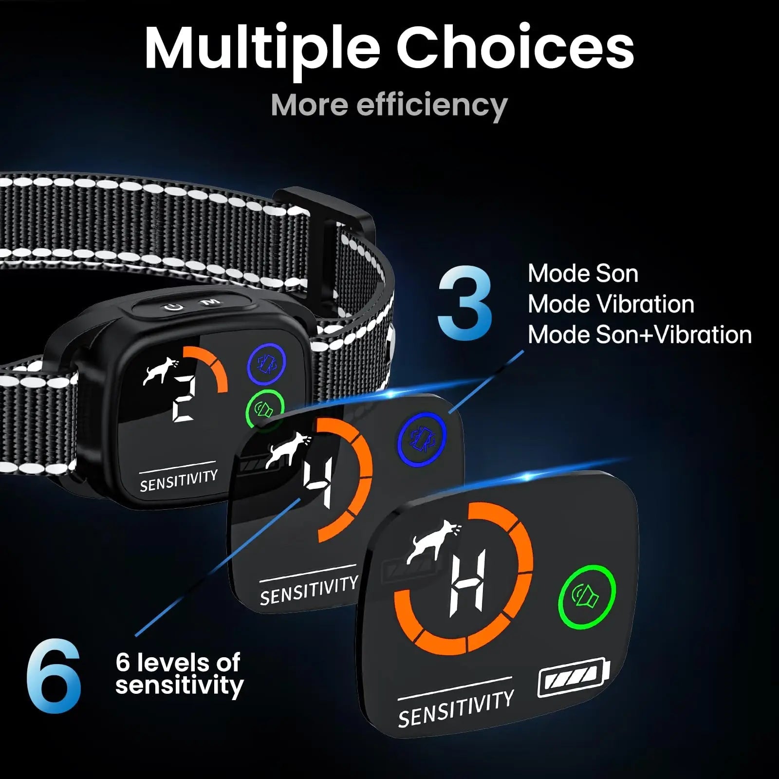 Anti - Blafband voor Honden met Sterke Vibratie, Oplaadbaar, Waterdicht, Zwart - Duke & Scoop