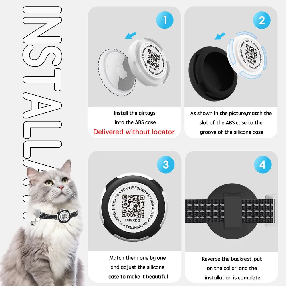 GPS Kattenhalsband met Airtag Houder & Reflectie - Duke & Scoop