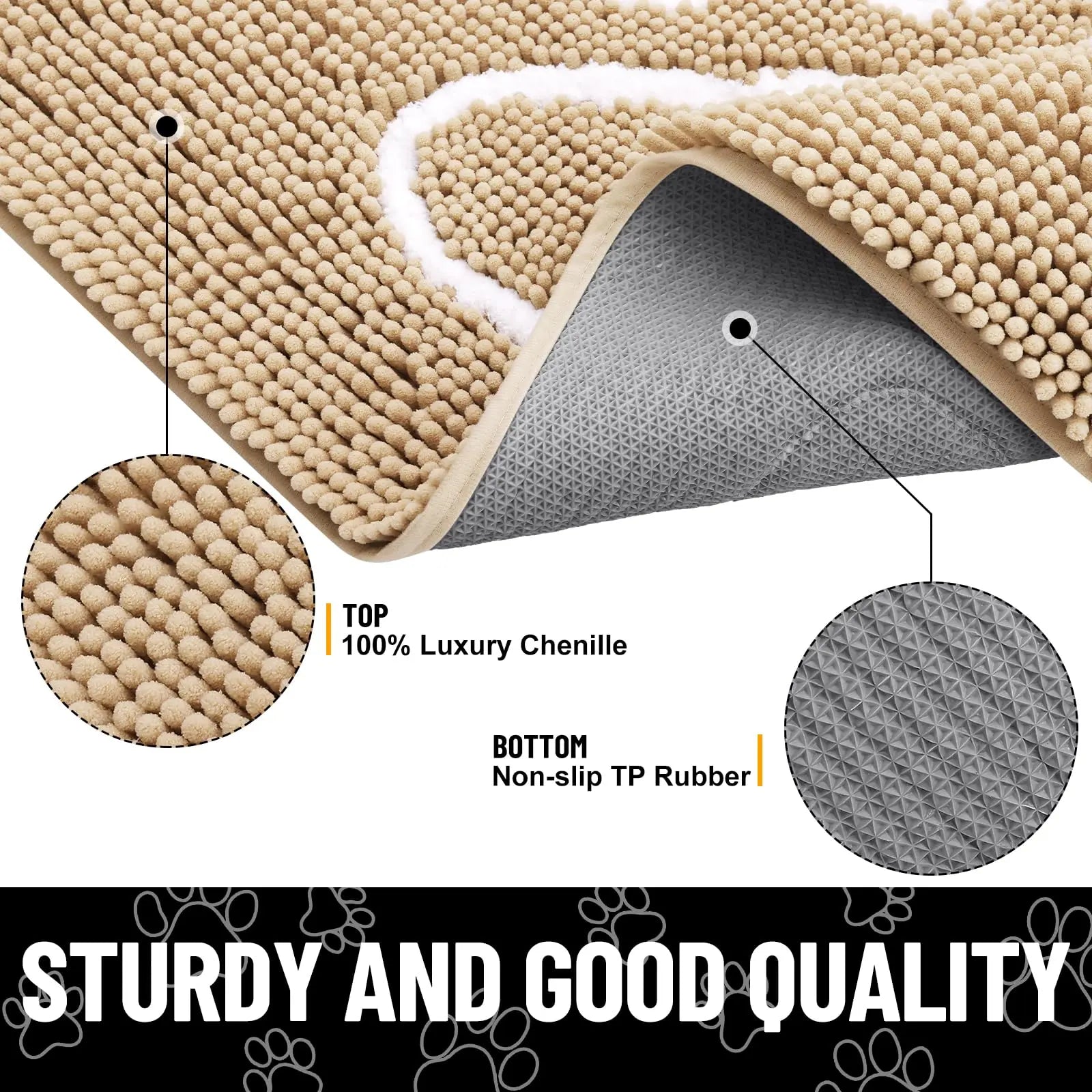 Honden Deurmat – Absorberende Chenille Mat voor Vieze Poten Binnen & Buiten - Duke & Scoop