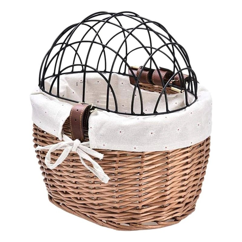 Honden Fietsmand Rieten Stijl – Stevige Hondenmand op Fiets - Duke & Scoop