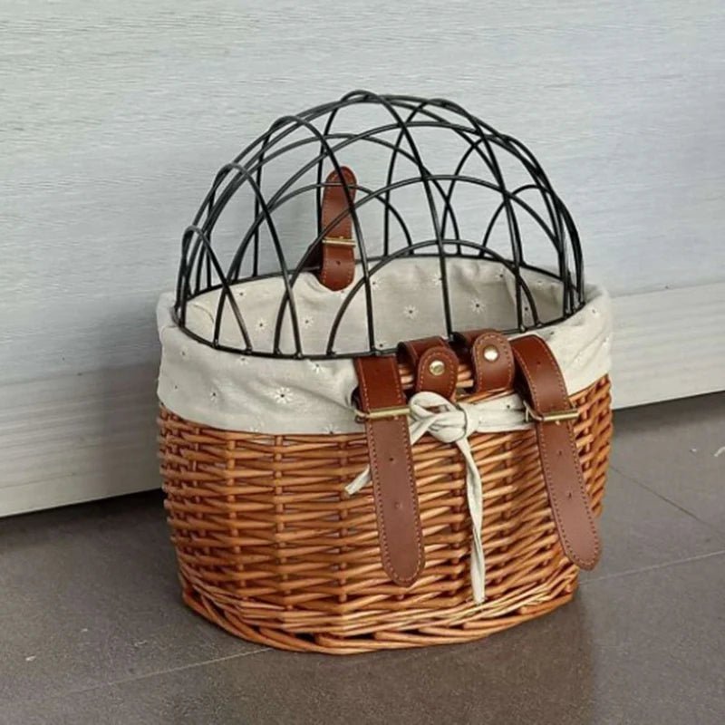 Honden Fietsmand Rieten Stijl – Stevige Hondenmand op Fiets - Duke & Scoop