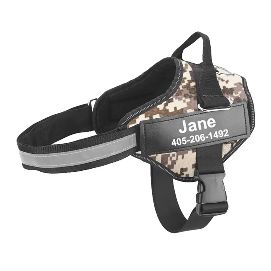 Hondentuig Gepersonaliseerd Reflecterend – Verstelbaar Nylon Hondenharnas - Duke & Scoop