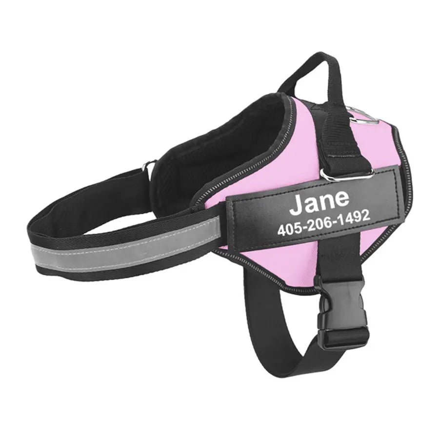 Hondentuig Gepersonaliseerd Reflecterend – Verstelbaar Nylon Hondenharnas - Duke & Scoop