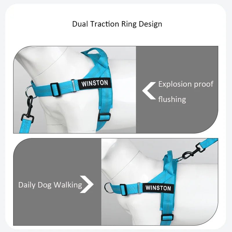 Hondentuig Reflecterend Verstelbaar – Gepersonaliseerd Harnas voor Wandelen - Duke & Scoop