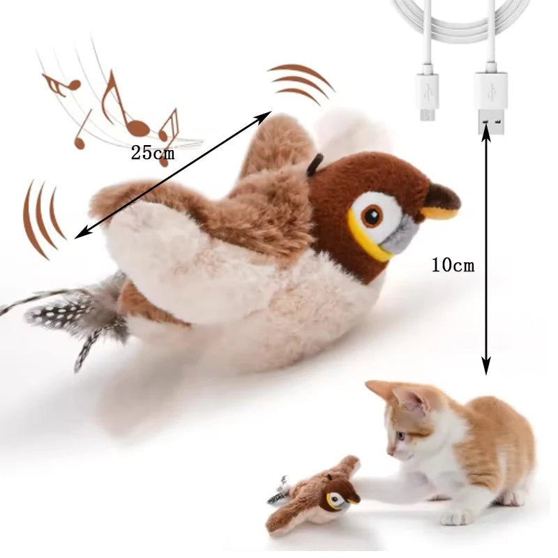 Interactief Speelgoed Kat – Knuffel Kat Vogel Speelgoed Met Geluid en Beweging - Duke & Scoop
