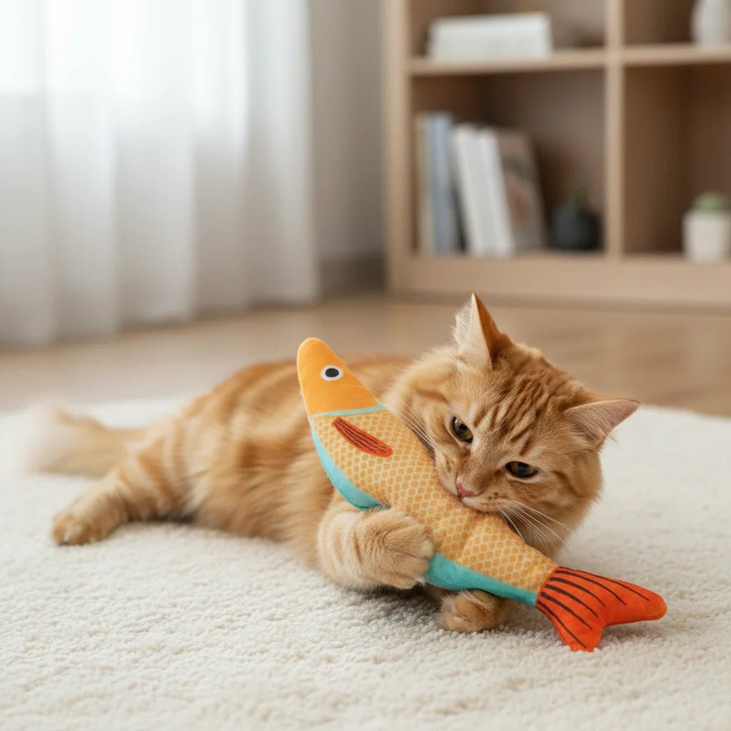 Interactief Vis Speelgoed Kat Met Kattenkruid – Kauwspeeltje Voor Tandenreiniging - Duke & Scoop
