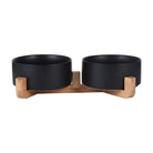 Keramische Voerbak met Houten Standaard - Duke & Scoop