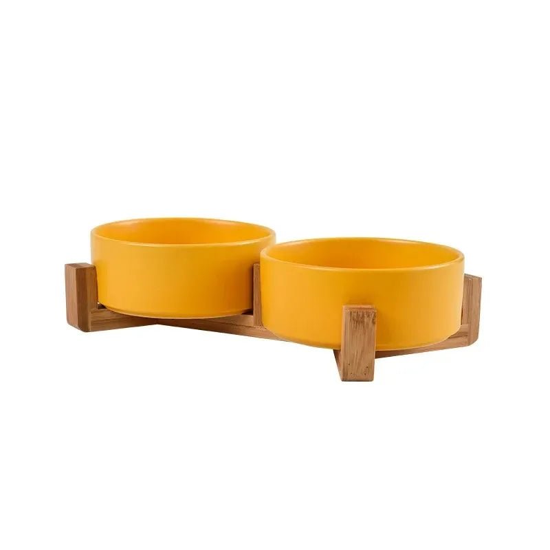 Keramische Voerbak met Houten Standaard - Duke & Scoop