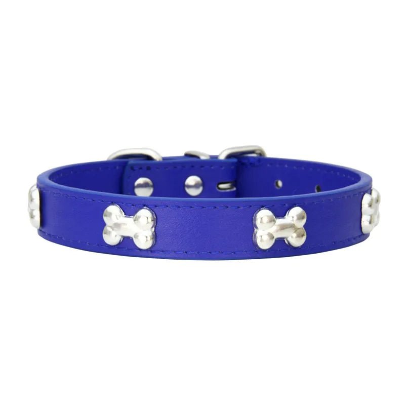 Leren Hondenhalsband met Botdecoratie - Duke & Scoop