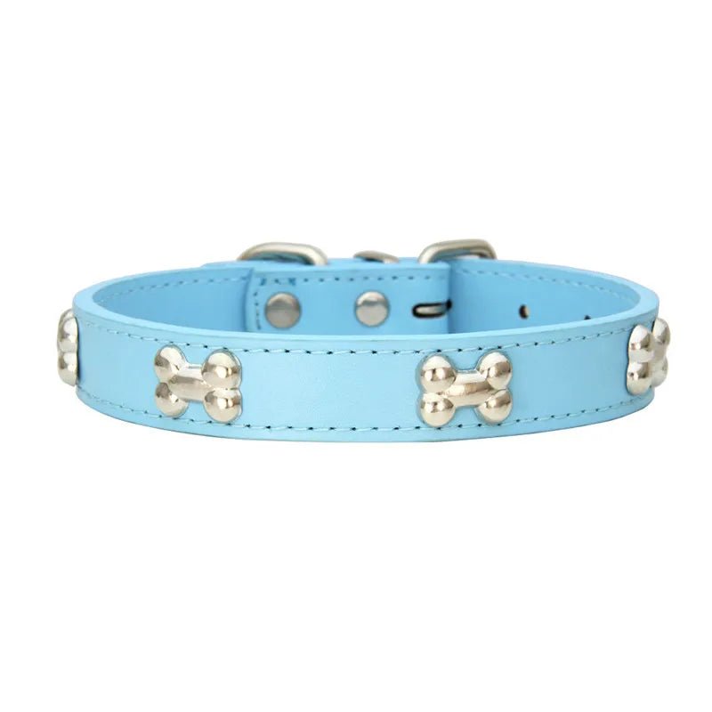 Leren Hondenhalsband met Botdecoratie - Duke & Scoop