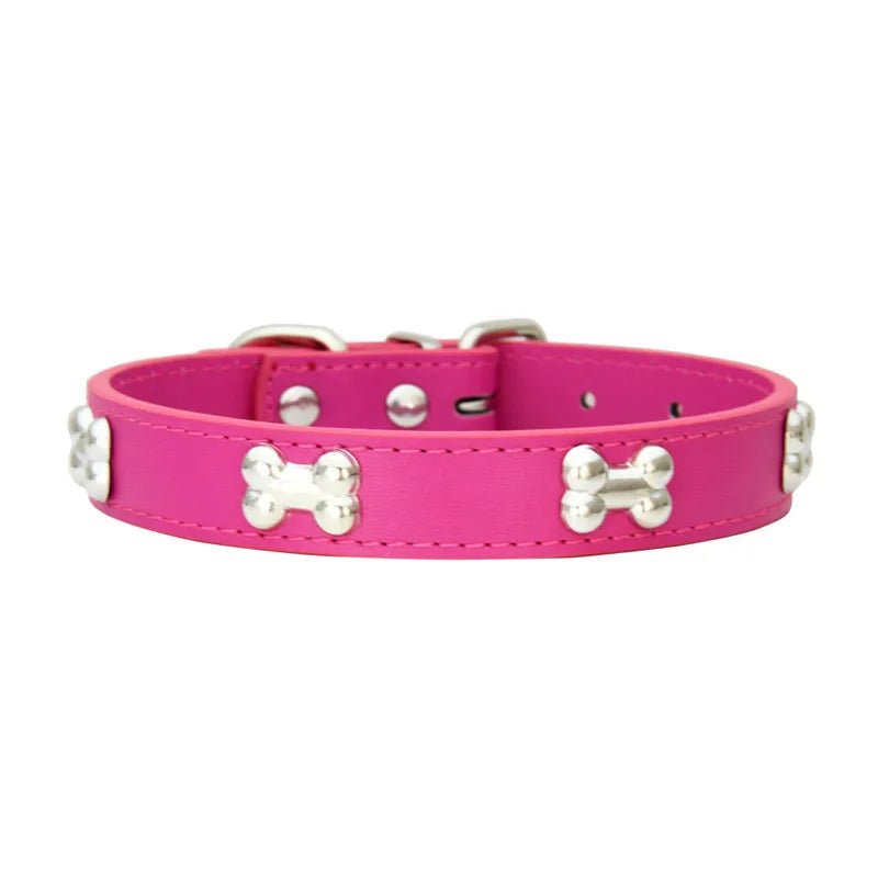 Leren Hondenhalsband met Botdecoratie - Duke & Scoop