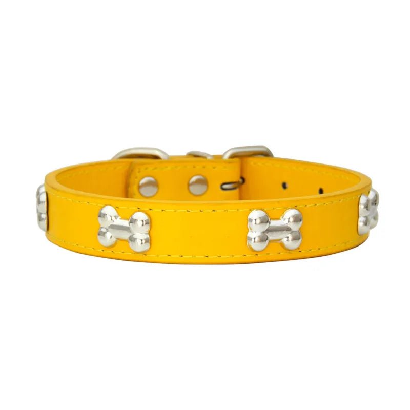 Leren Hondenhalsband met Botdecoratie - Duke & Scoop