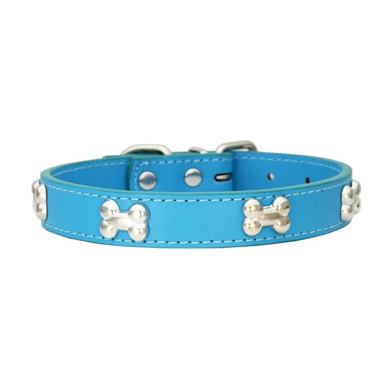 Leren Hondenhalsband met Botdecoratie - Duke & Scoop