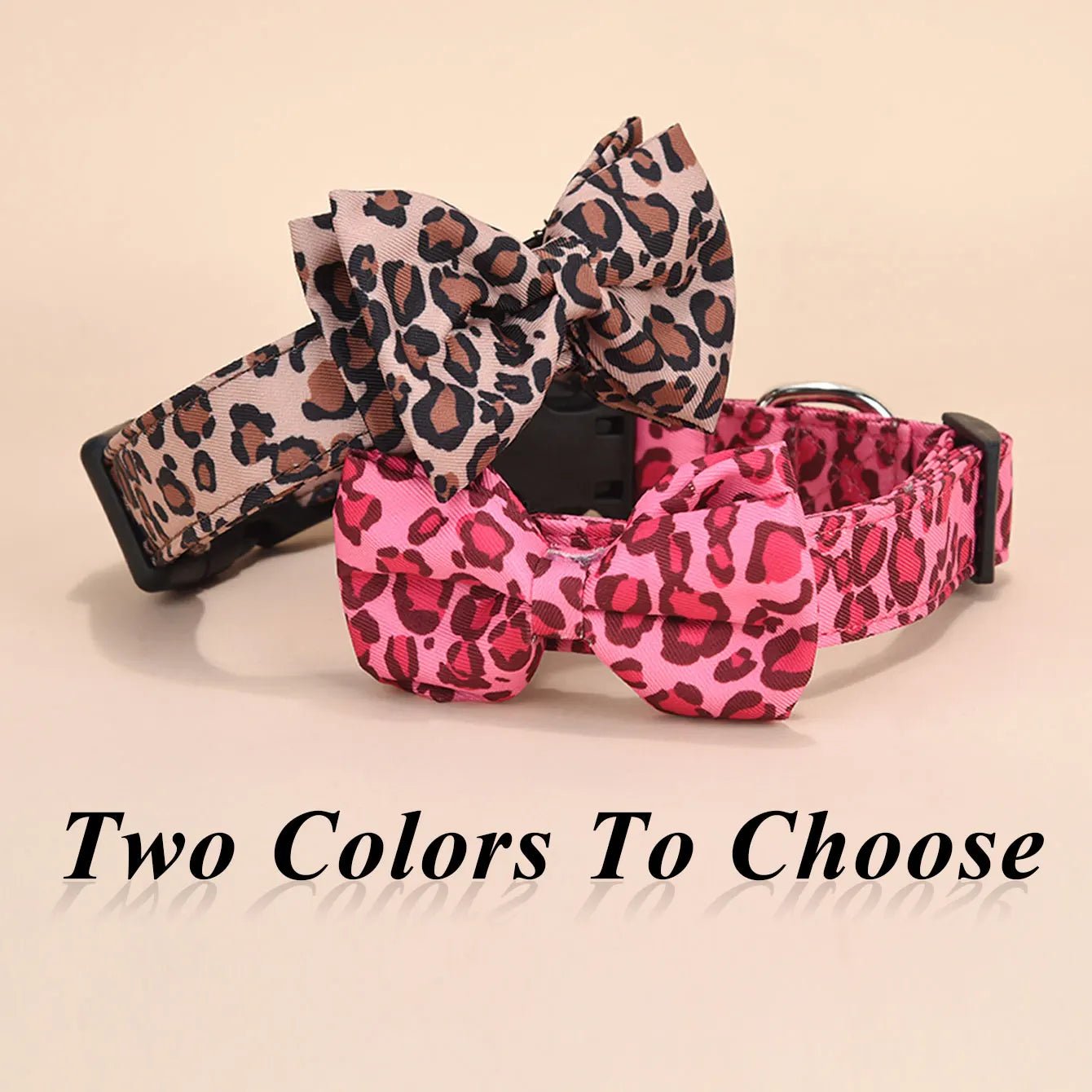 Luxe Halsband met Luipaardprint en Afneembare Strik - Duke & Scoop