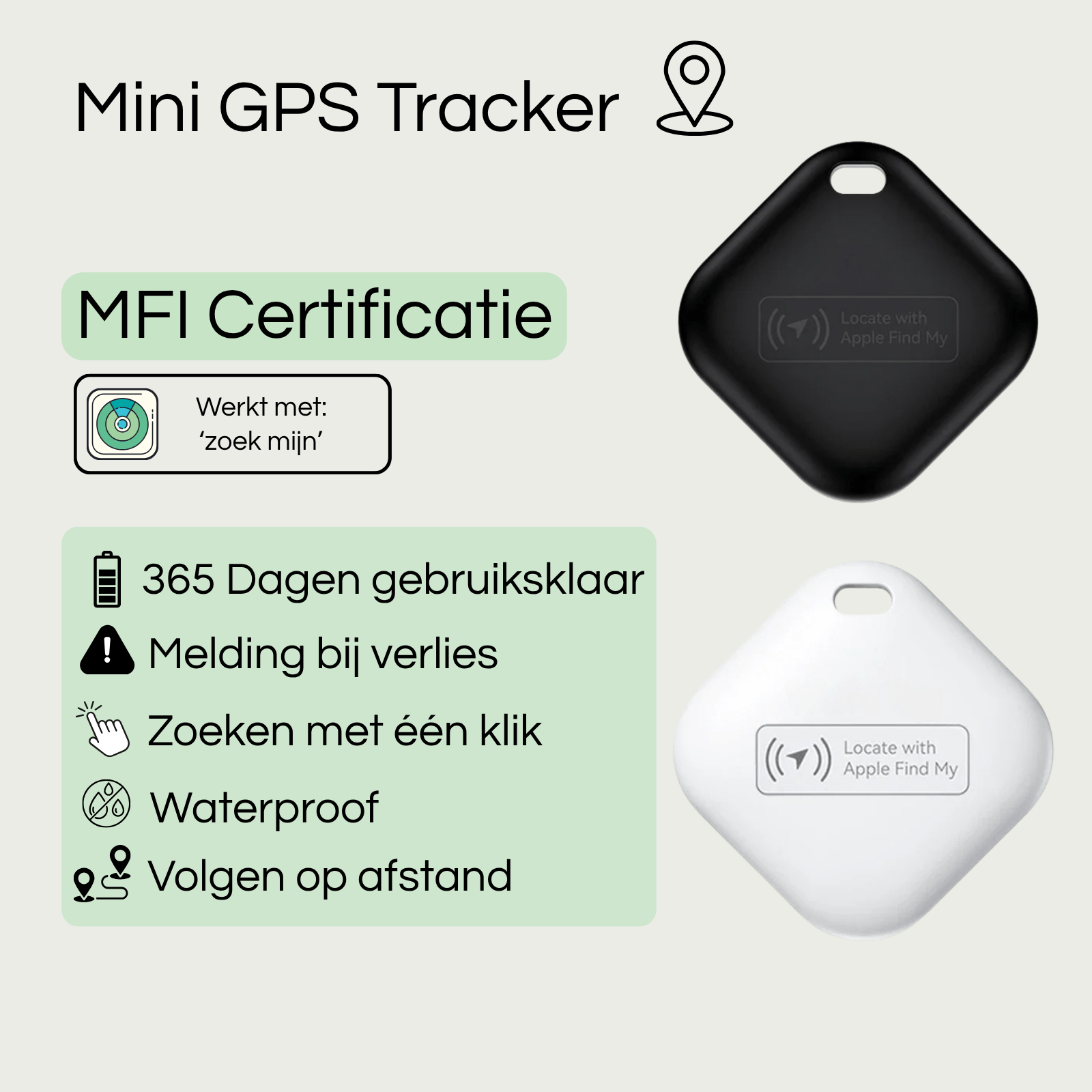 Mini GPS Tracker Apple – Smart Bluetooth Tracker voor Huisdier - Duke & Scoop