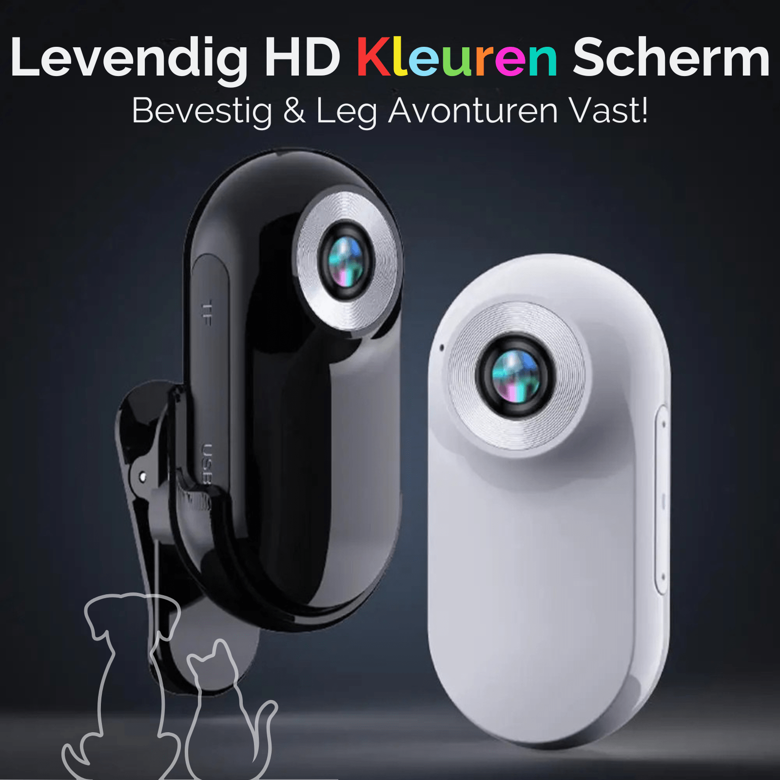 Mini Halsbandcamera met Video & Groothoeklens - Duke & Scoop