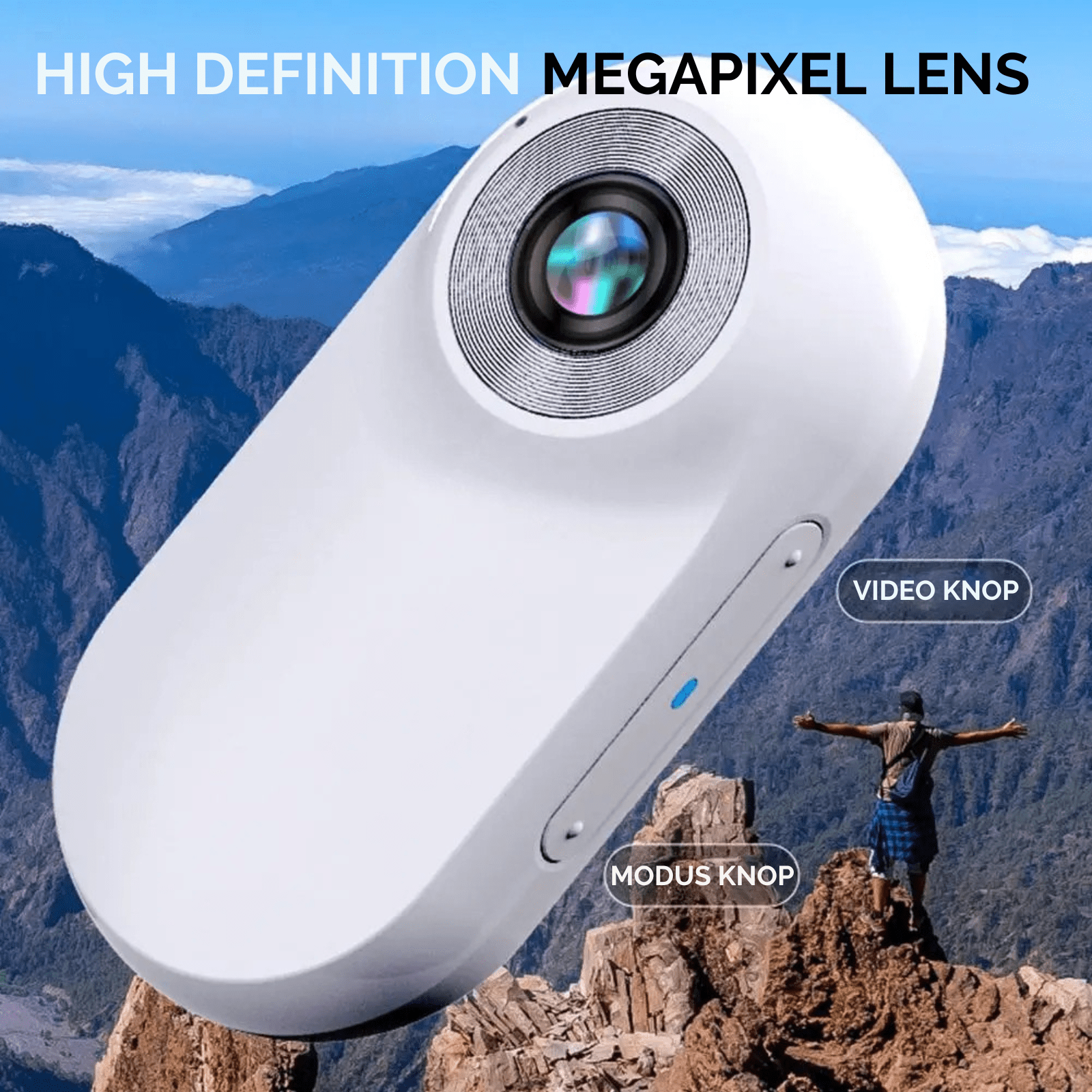 Mini Halsbandcamera met Video & Groothoeklens - Duke & Scoop