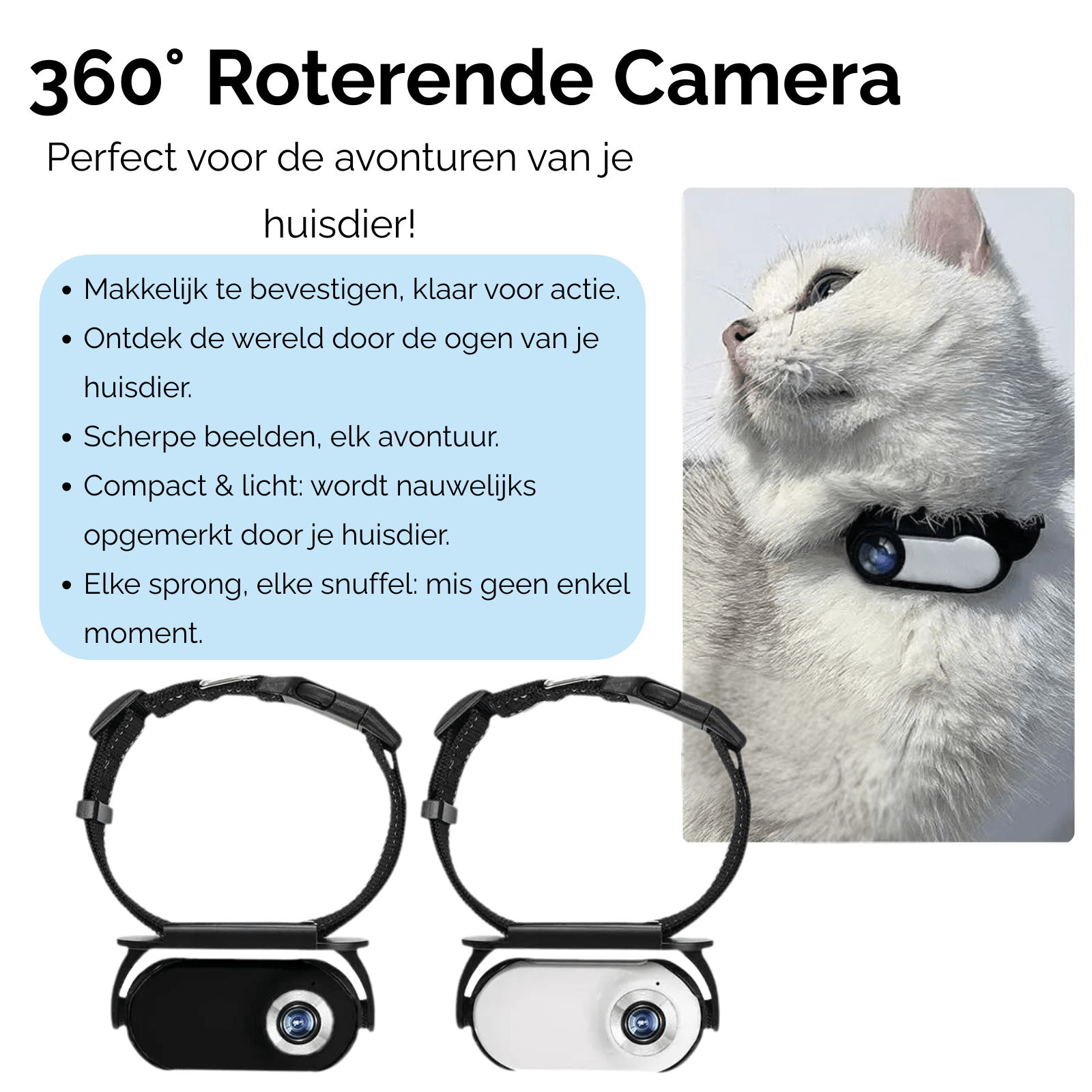Mini Halsbandcamera met Video & Groothoeklens - Duke & Scoop