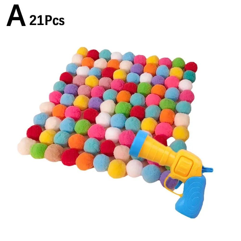 Mini Lanceerpistool Katten Speelgoed – Pluche Balletjes - Duke & Scoop
