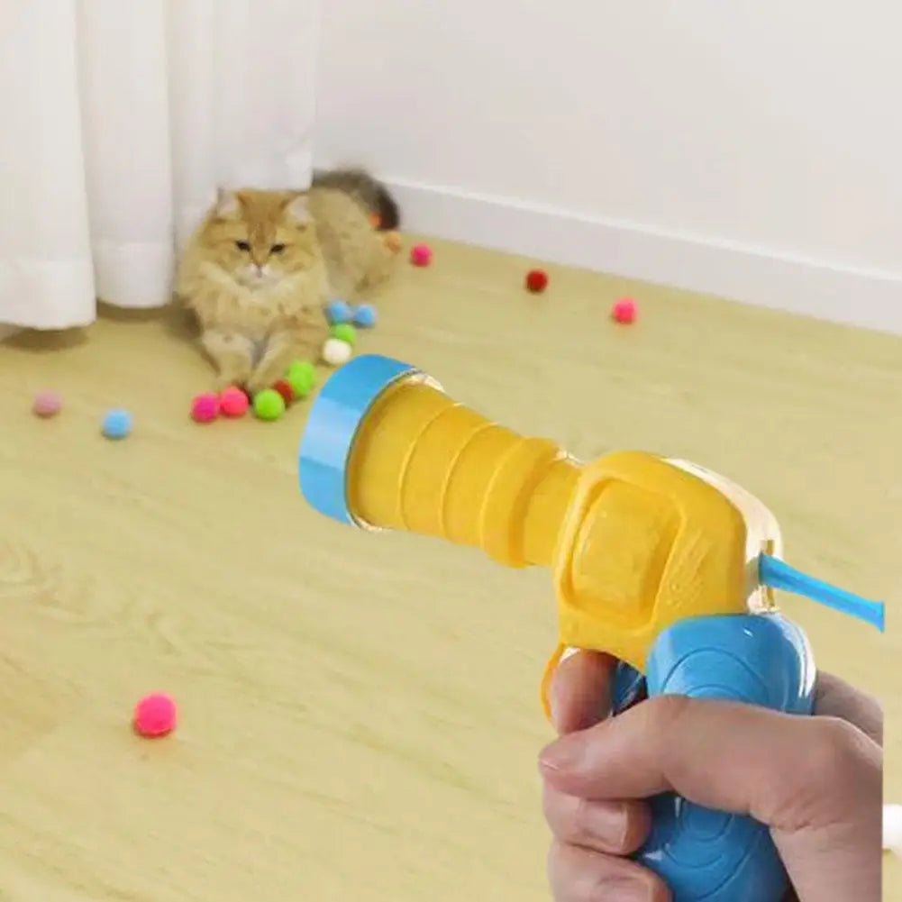 Mini Lanceerpistool Katten Speelgoed – Pluche Balletjes - Duke & Scoop