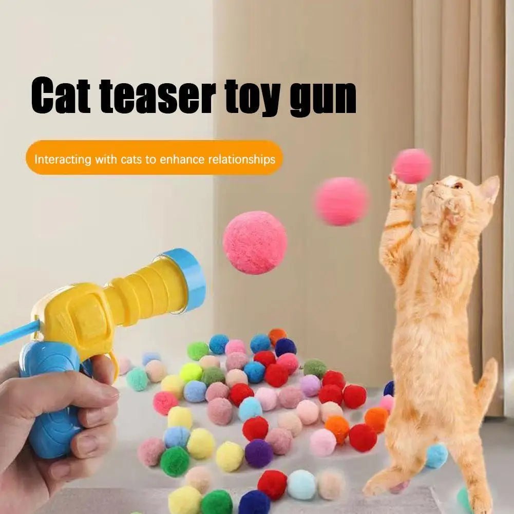 Mini Lanceerpistool Katten Speelgoed – Pluche Balletjes - Duke & Scoop