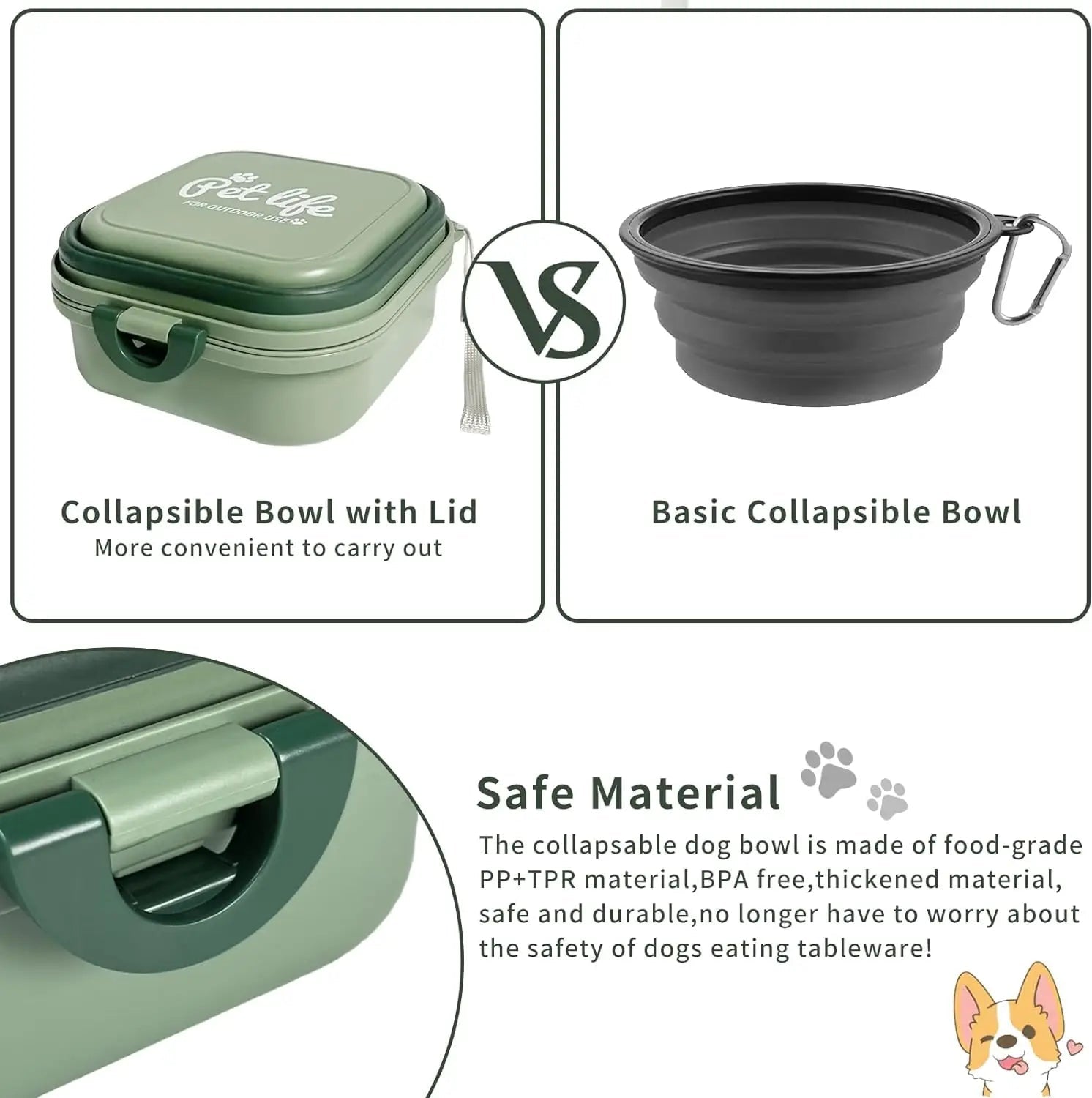 Opvouwbare Hondenschaal met Deksel – voor Water & Voer - Duke & Scoop