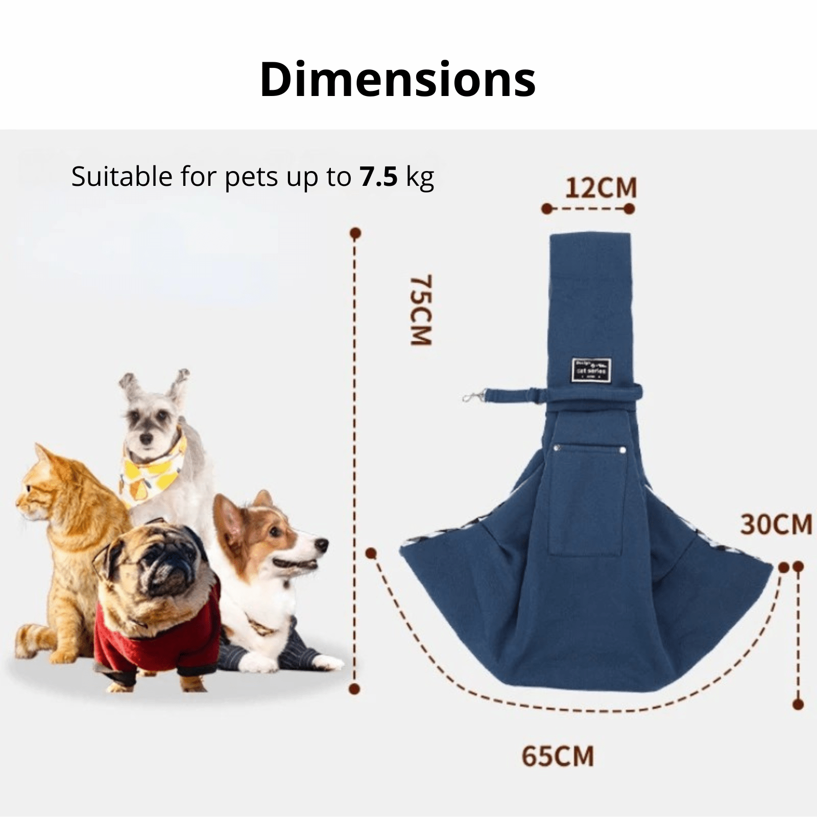 PetSling Draagtas voor Kleine Honden en Katten - Duke & Scoop