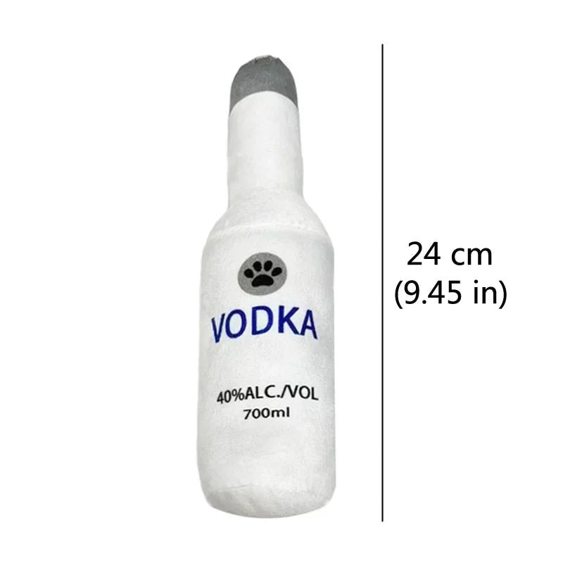 Pluche Hondenspeeltje Drankfles – Piepend Kauwspeelgoed - Duke & Scoop