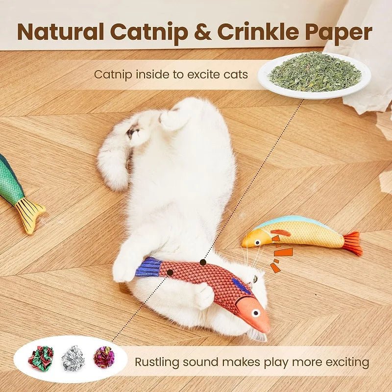 Pluche Katten Speelgoed Vis – Realistisch & Met Geluid - Duke & Scoop