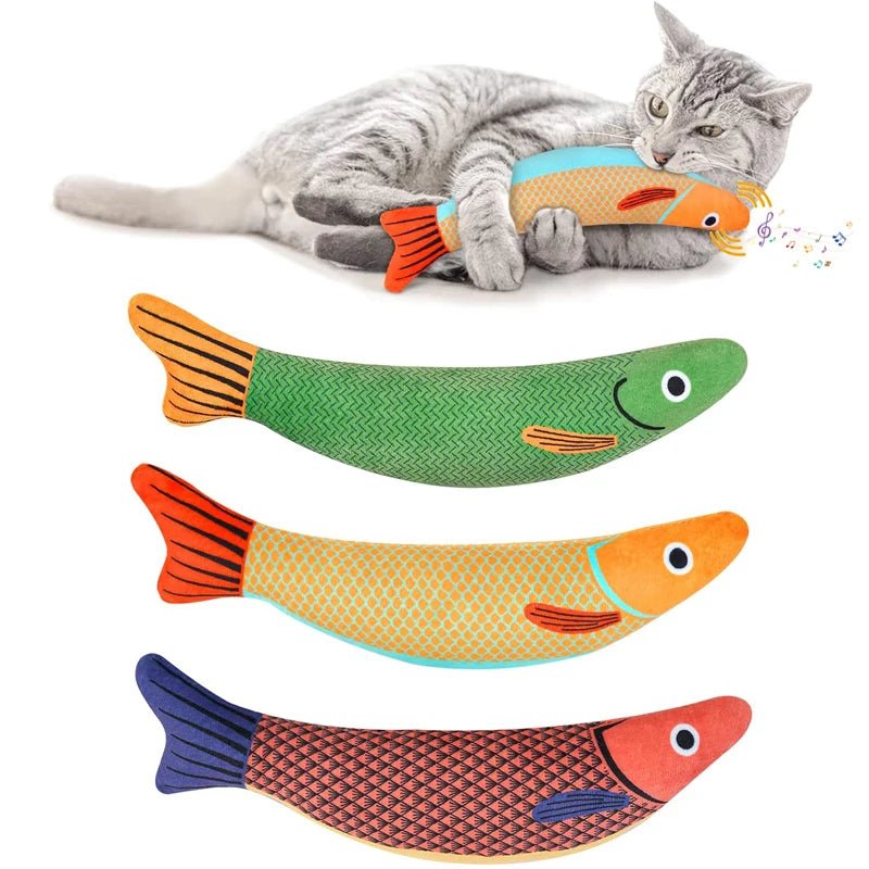 Pluche Katten Speelgoed Vis – Realistisch & Met Geluid - Duke & Scoop