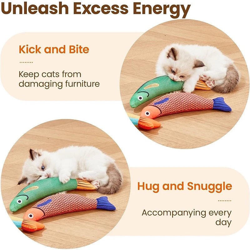 Pluche Katten Speelgoed Vis – Realistisch & Met Geluid - Duke & Scoop