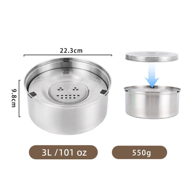 RVS Anti - Mors Waterbak voor Honden – 1L of 3L - Duke & Scoop