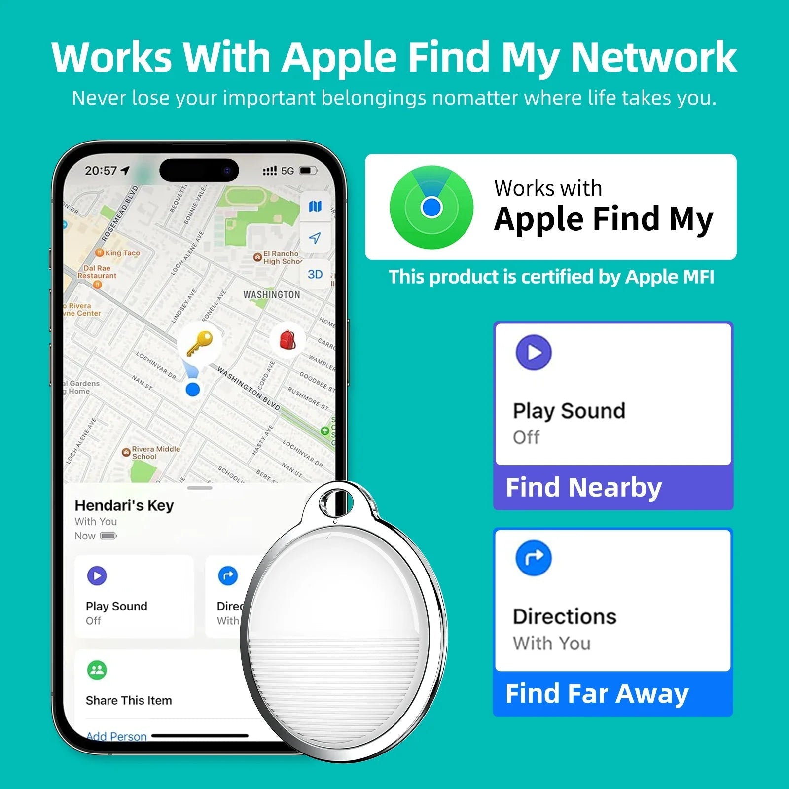 SmartTag iOS Mini Tracker en Halsband - Duke & Scoop