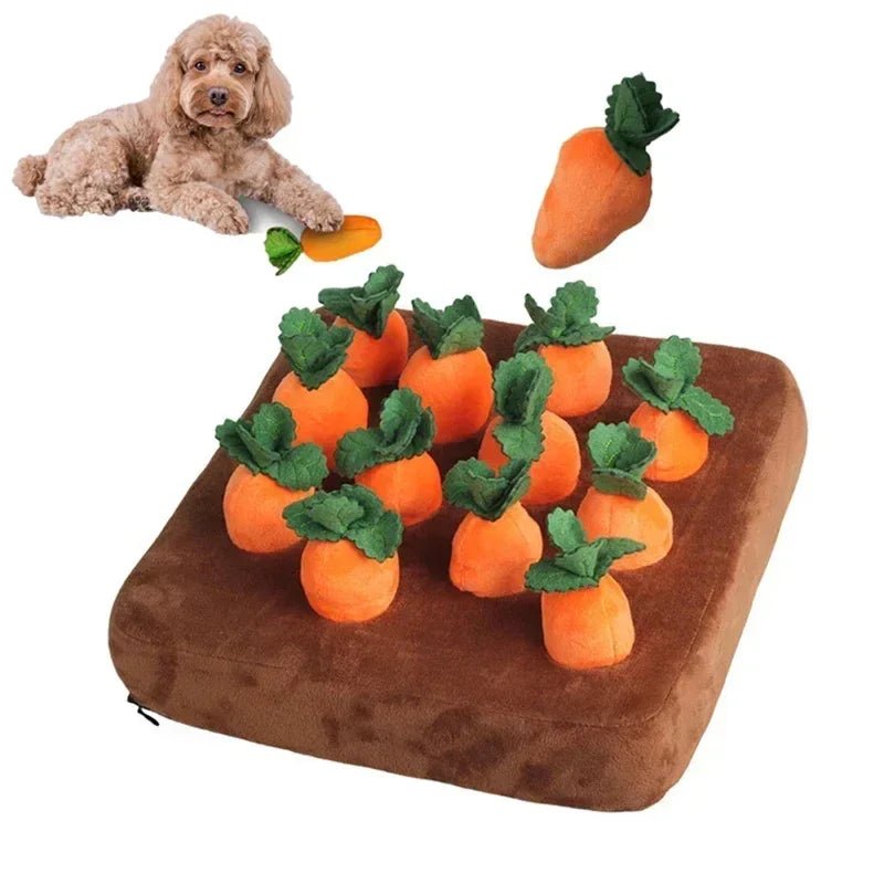 Snuffelmat met Pluche Wortels – Interactief Hondenspeelgoed - Duke & Scoop