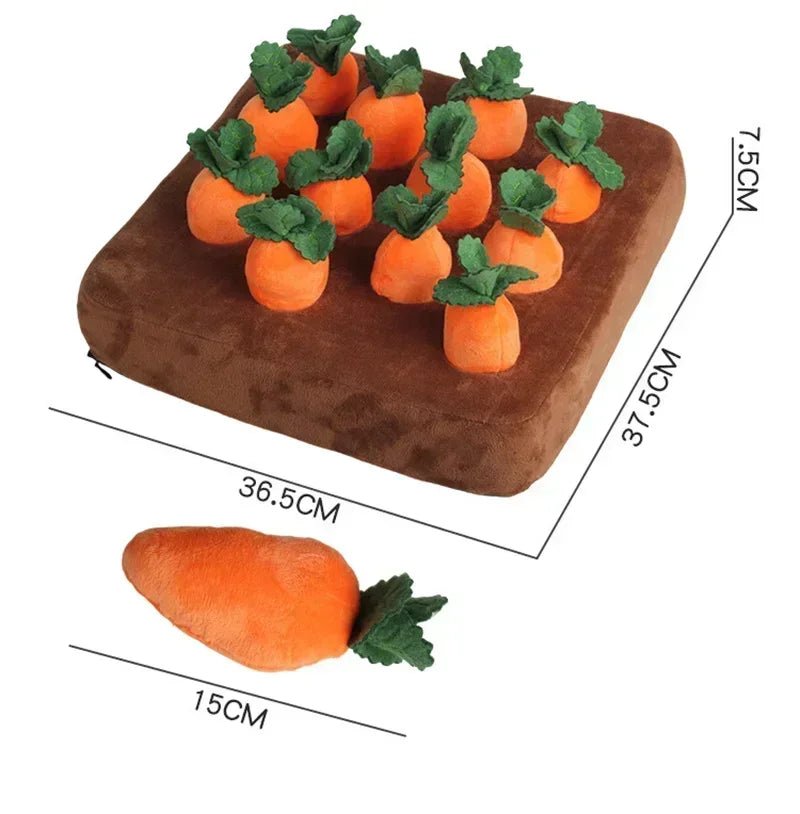 Snuffelmat met Pluche Wortels – Interactief Hondenspeelgoed - Duke & Scoop