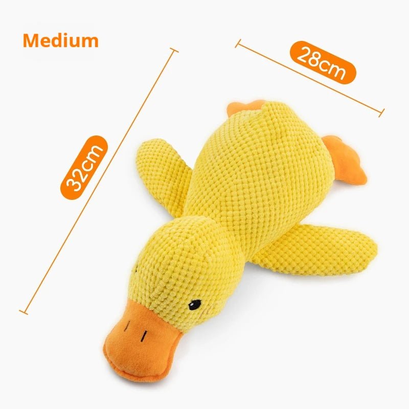 SnuggleQuack Pluche Hondenspeelgoed – Zachte Knuffeleend - Duke & Scoop