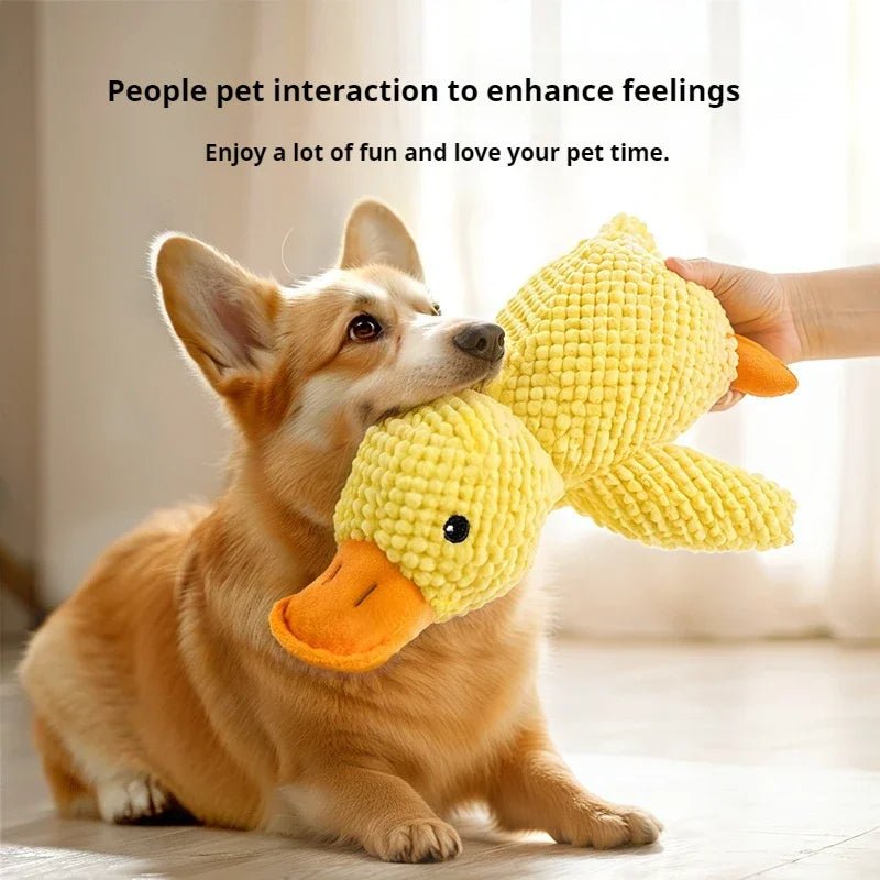 SnuggleQuack Pluche Hondenspeelgoed – Zachte Knuffeleend - Duke & Scoop
