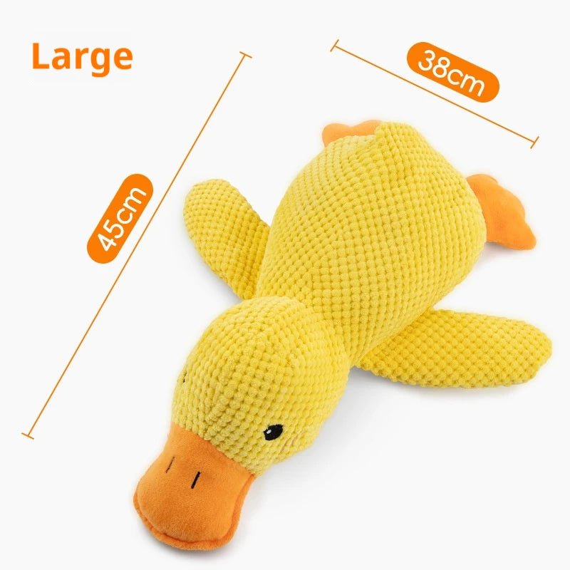 SnuggleQuack Pluche Hondenspeelgoed – Zachte Knuffeleend - Duke & Scoop