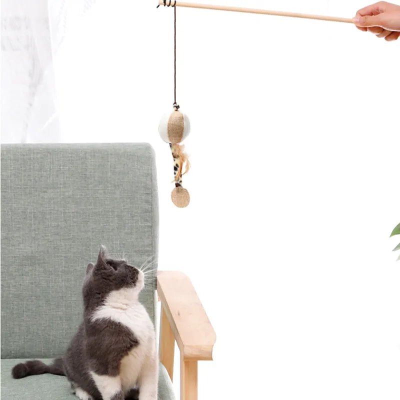 Speelse Kattenhengel met Veertjes - Duke & Scoop
