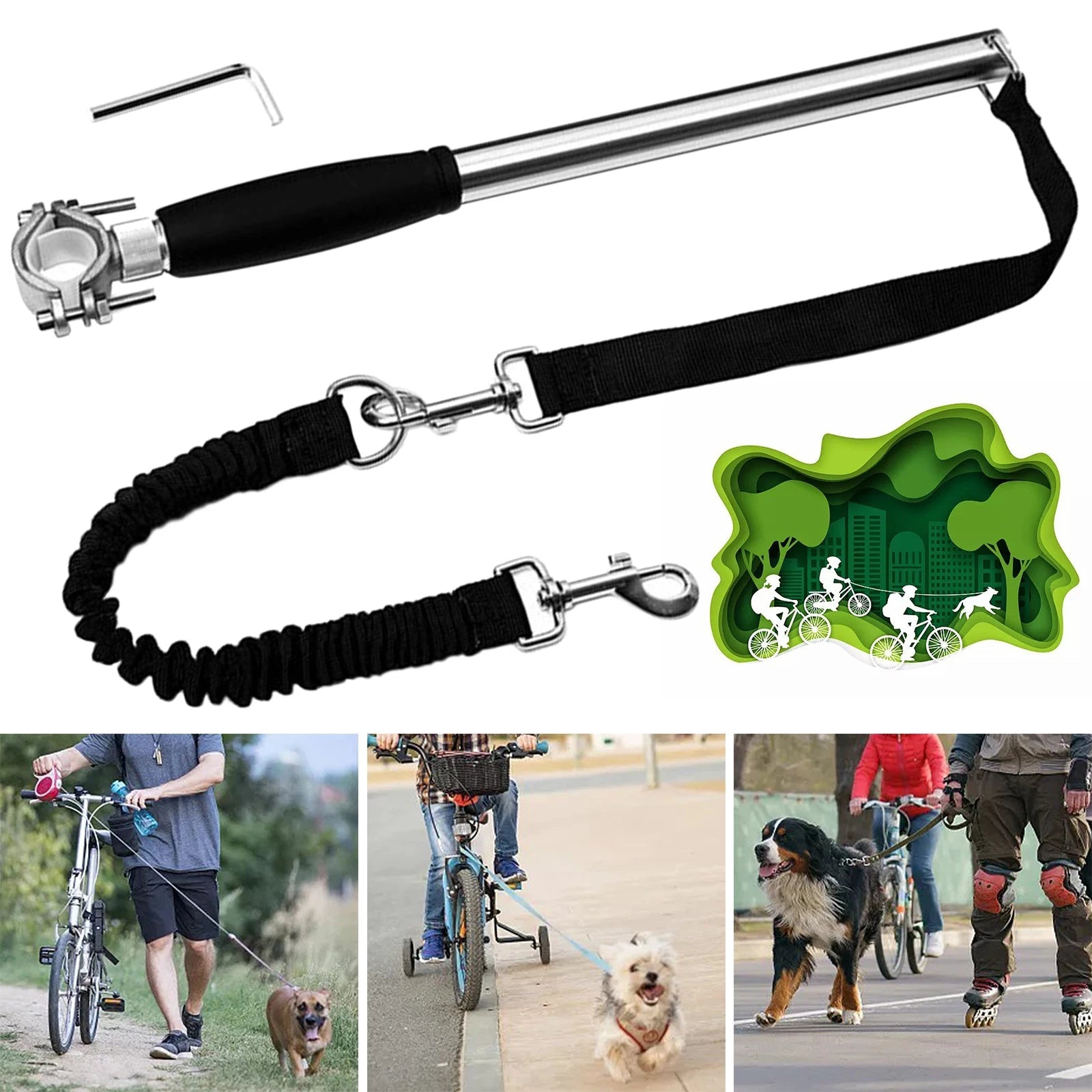 Uittrekbare Fietshondenriem – Handsfree - Duke & Scoop