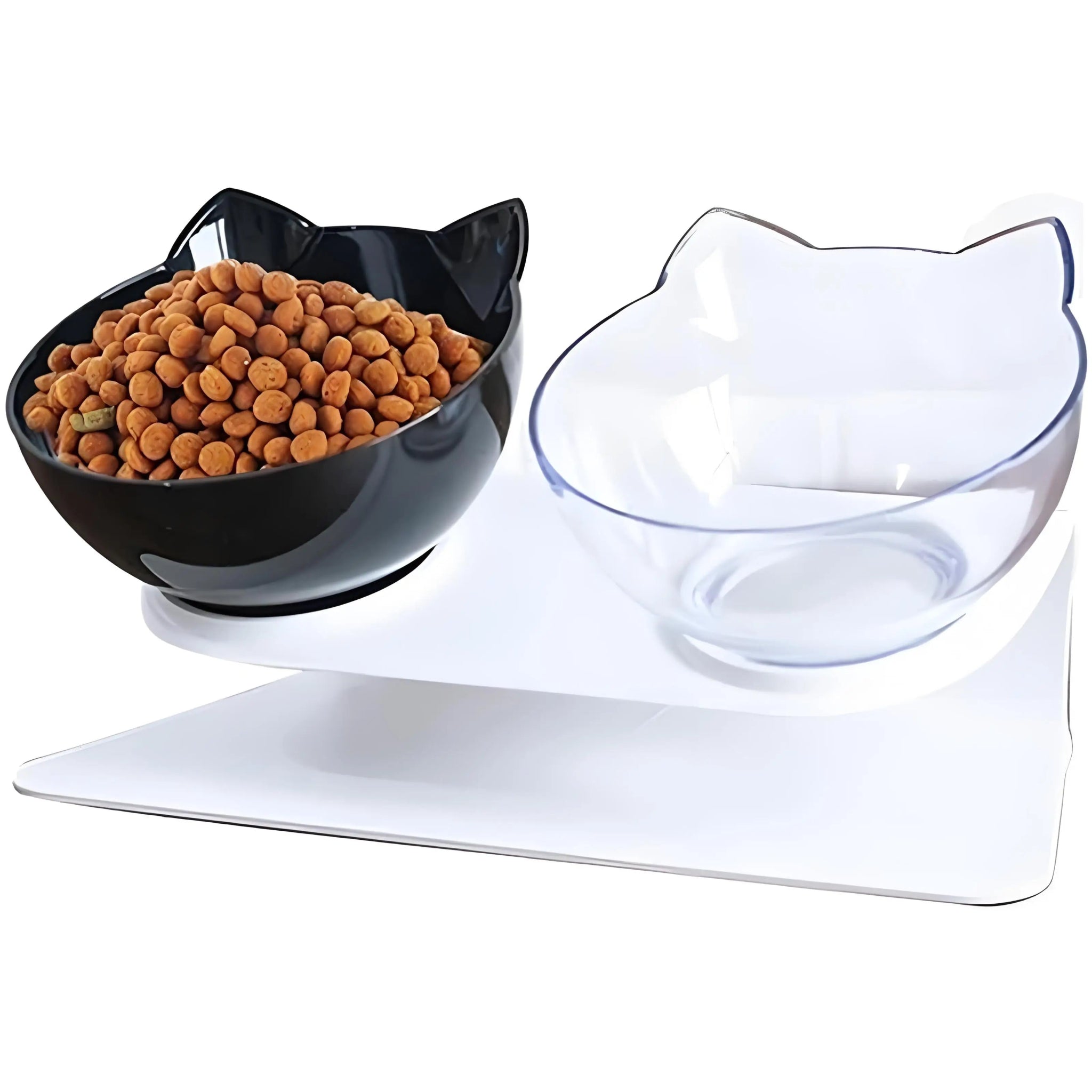 Verhoogde Dubbele Kattenvoerbak met Standaard - Duke & Scoop