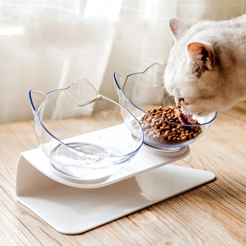 Verhoogde Dubbele Kattenvoerbak met Standaard - Duke & Scoop