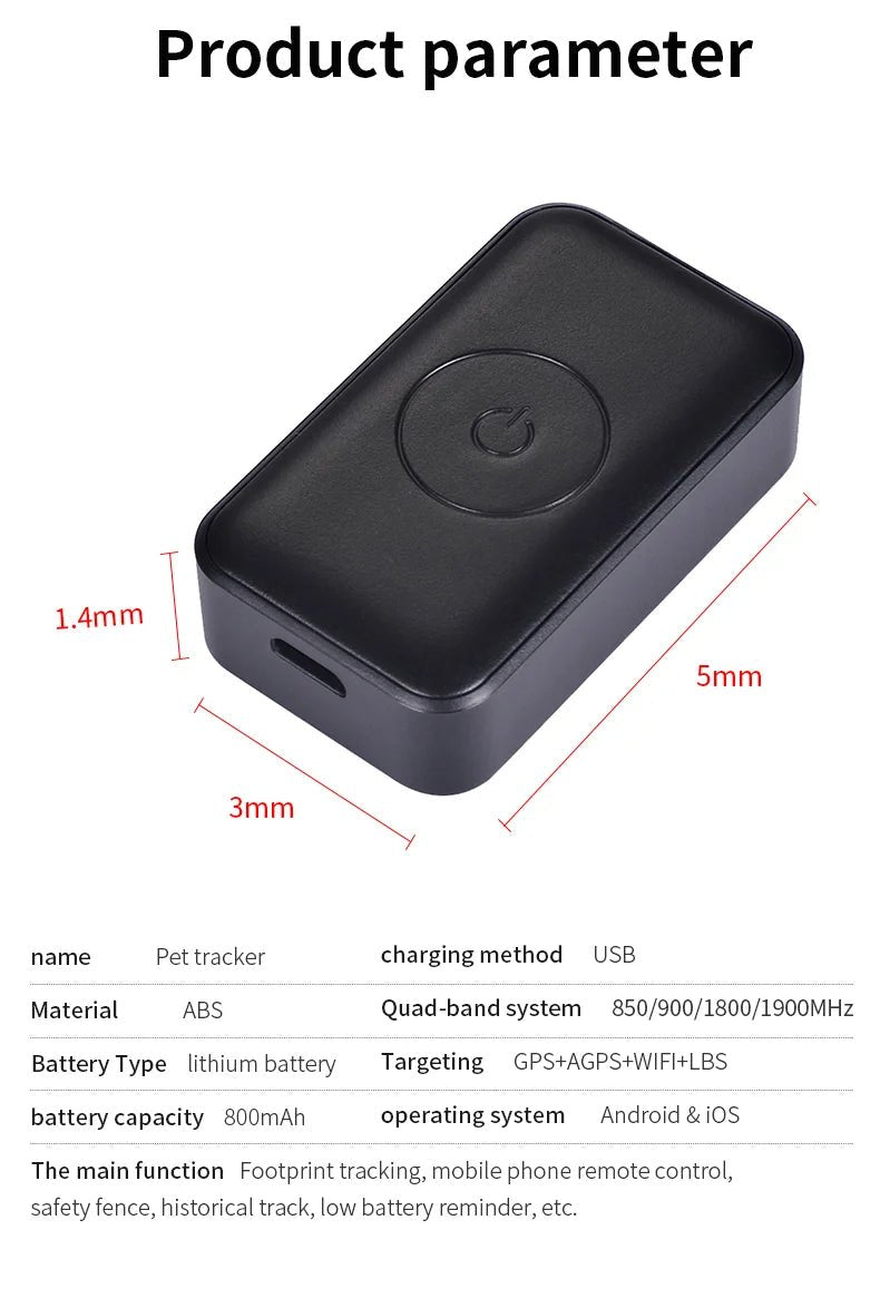 Waterdichte GPS Tracker voor Huisdieren – Verstelbare Halsband - Duke & Scoop