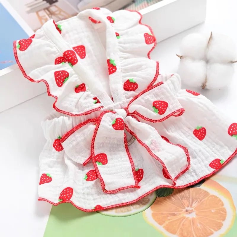 Zomerjurkje met Aardbeienprint voor Honden en Katten - Duke & Scoop